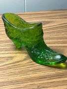 Pinwheel Green glass slipper