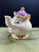 Look it up ! Vintage Disney Beauty and the Beast Mrs Potts Teapot Ceramic Treasure Craft USA