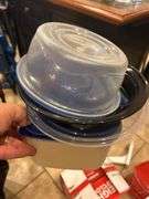 Plastic ware-disposable bowl covers-partial box of coffee