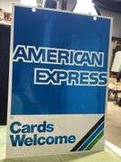 1993 Double sided American Express metal sign