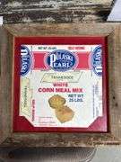 Awesome! Framed Pulaski Pearl 25lb corn meal Richland Mills bag from Pulaski TN