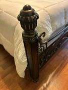 Absolutely gorgeous Kingsize  iron and wood with Night stand (comforter sold separately)