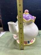 Look it up ! Vintage Disney Beauty and the Beast Mrs Potts Teapot Ceramic Treasure Craft USA