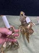 Lot of 2 heavy brass working wall lights