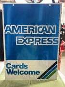 1993 Double sided American Express metal sign