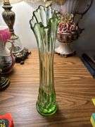 Green glass vase
