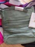 LG striped bag new leather purse back pack