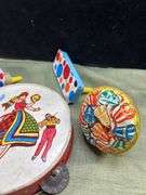 Good lot of old Tin litho noisemakers/party toys