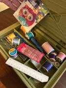 Sewing box with contents -see all photos