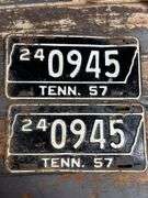 Matching set of 1957 Giles County Tennessee automobile plates