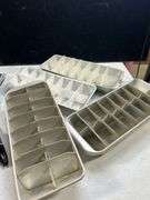Lot of 4 Vintage aluminum Ice cube trays