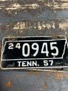 Matching set of 1957 Giles County Tennessee automobile plates