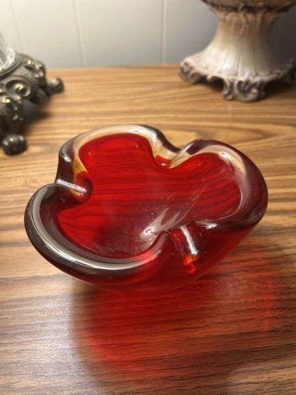 Murano glass ashtray, Mid-Century Modern