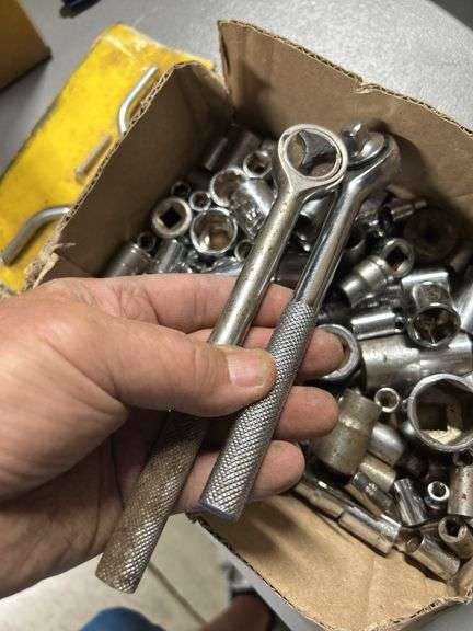 Tray of sockets and ratchets assorted sizes and makes