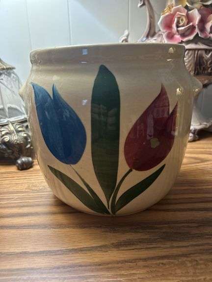 Watt open top stoneware planter