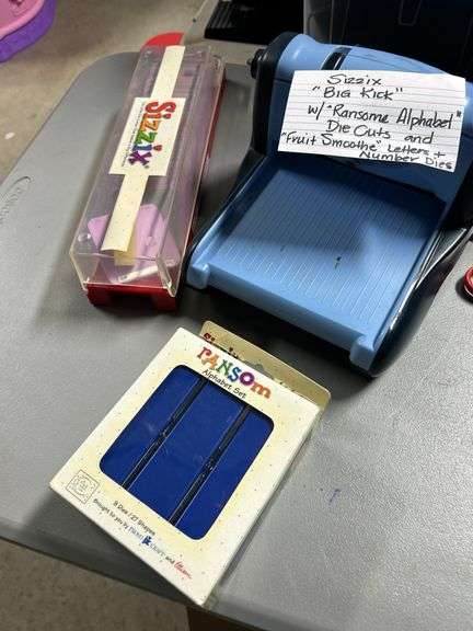Sizzix “Big Cut” with ransom alphabet, die cuts, and fruit smoothie letters plus number dies ￼