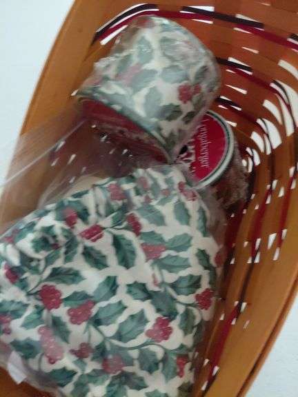 Longaberger basket with ribbon and liner