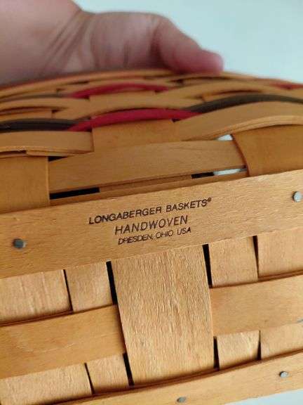 Longaberger basket with ribbon and liner