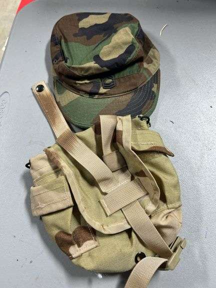 Military hat, and multipurpose pouch