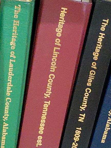 Bookcase w/heritage books of different counties