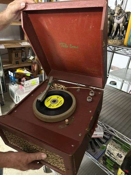 Vintage Tele-Tone Record player with record