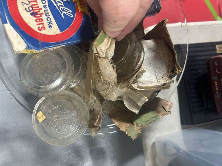 Nice out of old ball jar robbers and glass jar inserts and on an anchor hocking pie plate