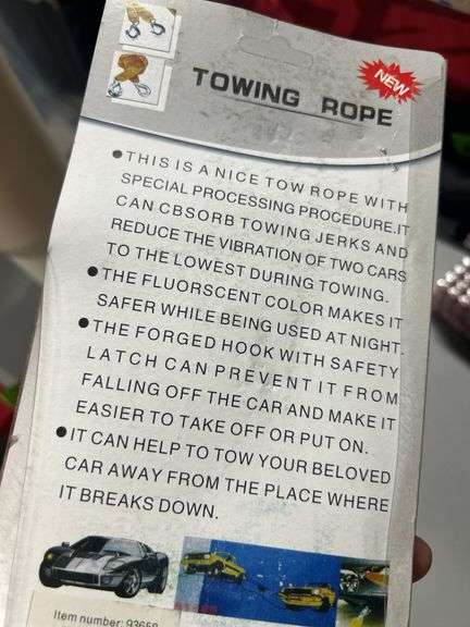 Tow rope (5 Ton) hooks on each end