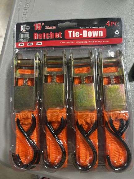Kentucky industrial tools, 15 foot ratchet tie-downs (4)