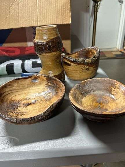 Beautiful Live edge handmade pieces -bowls-candle stand