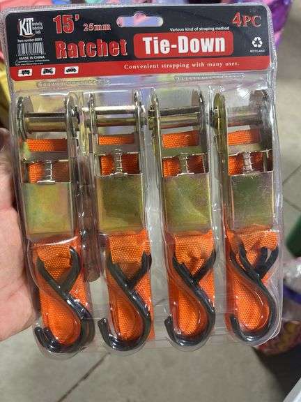Kentucky industrial tools, 15 foot ratchet tie-downs (4)