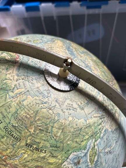 Old metal frame globe