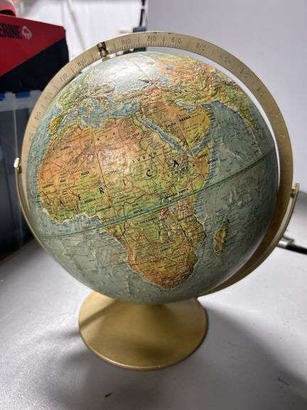 Old metal frame globe