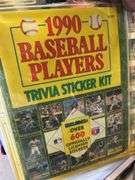 1990 baseball players, trivia sticker kit ￼
