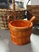 Split oak magazine basket, and two other misc. baskets
