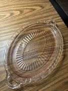 Anchor Hocking Mayfair Open Rose Pink Depression Glass platter