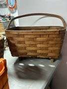 Split oak magazine basket, and two other misc. baskets