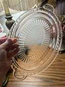 Anchor Hocking Mayfair Open Rose Pink Depression Glass platter