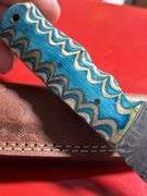 Damascus Robin egg blue handle with really nice detailing ￼