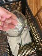 Crate of misc Glass and linens