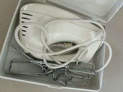 GE hand mixer set in hard case