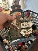 Crate of Christmas decor