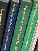 Bookcase w/heritage books of different counties