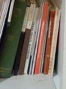 Bookcase w/heritage books of different counties