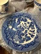 Set of 45+ pices of Blue Willow dishes -with sugar and creamer and salt and pepper shakers
