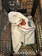 Crate of misc Glass and linens