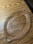 Anchor Hocking Mayfair Open Rose Pink Depression Glass platter