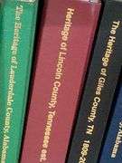 Bookcase w/heritage books of different counties