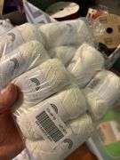 Large tub and bags of yard and crafting items