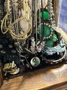 Great lot!! Nice wood jewelry box loaded with jewelry-see all photos