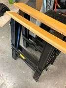 Metal folding sawhorses